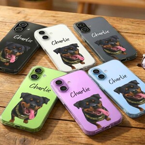 Dog Phone Clear Case, Custom Dog Photo iPhone 17 Case, Personalized Cat Portrait Phone Cover, Dog Mom Christmas Gift, Dog Mom Memorial Gift image 5