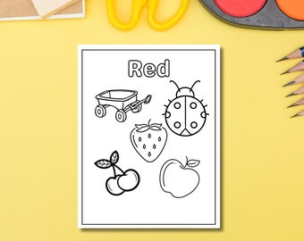 Colors Theme Coloring Pages: Summer Kids Activity (PDF & PNG)