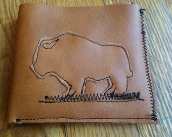 mighty buffalo all leather wallet- always free shipping to continental USA!