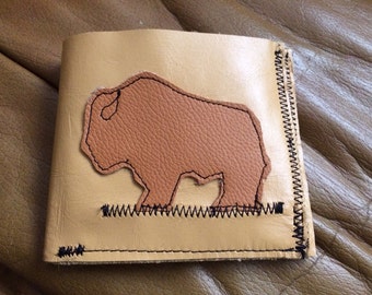 mighty buffalo all leather wallet- always free shipping to continental USA!