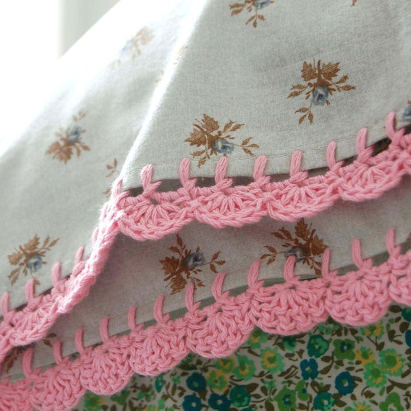 pillowcase with crochet trim  - Tweedy Rose