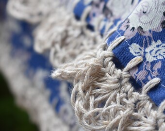 pillowcase with crochet trim  -  Sweet Indigo