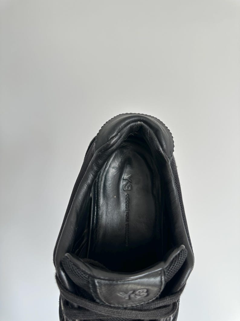 Yohji Yamamoto Y-3 Adidas Sprint Black Low Top Sneakers Men’s Size 7,5 US Y2K Japanese Trainers Vintage Designer Streetwear Shoes image 12