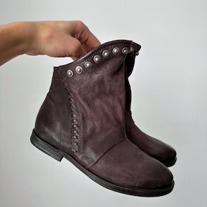 Yowablo Bottes Femmes Moderne Western Cowboy En Détresse Botte Mid-tube