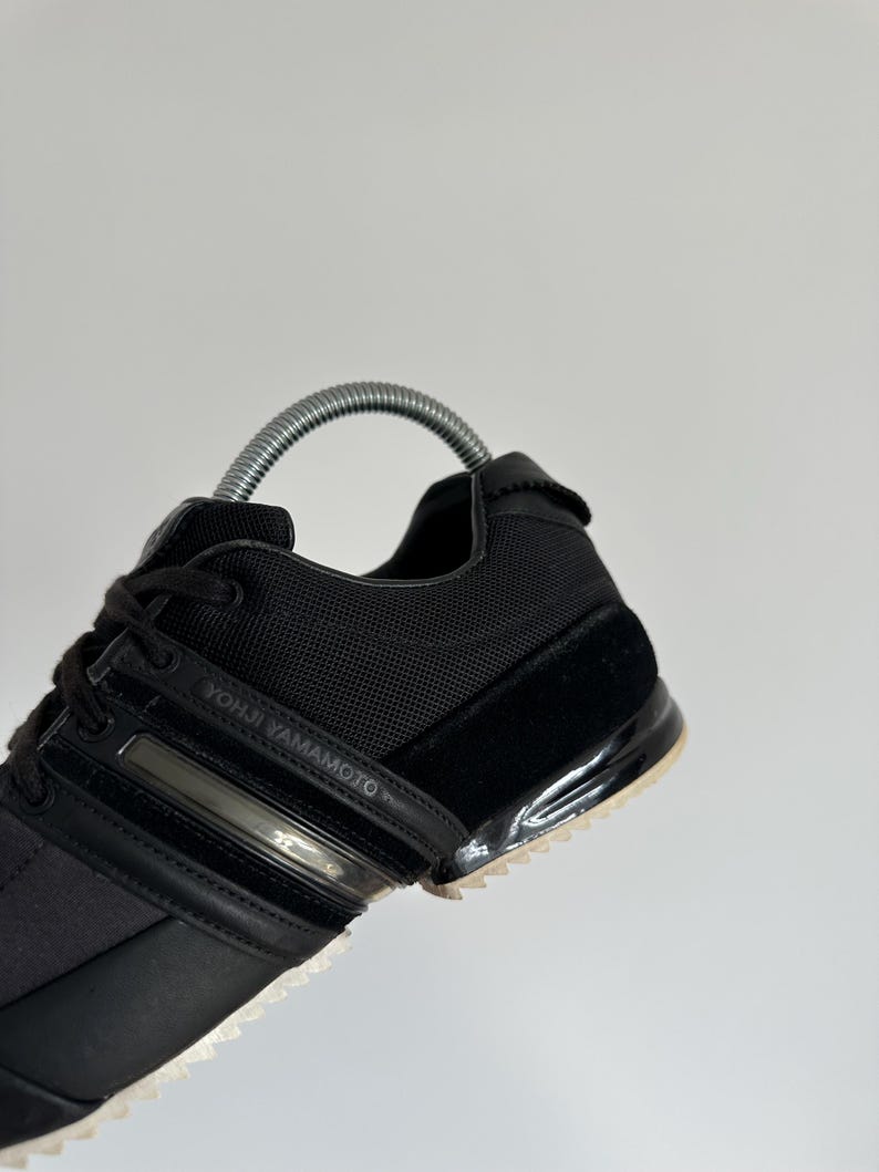 Yohji Yamamoto Y-3 Adidas Sprint Black Low Top Sneakers Men’s Size 7,5 US Y2K Japanese Trainers Vintage Designer Streetwear Shoes image 9