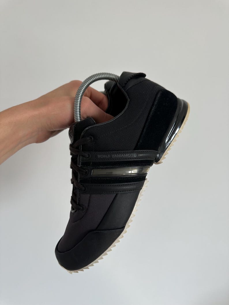 Yohji Yamamoto Y-3 Adidas Sprint Black Low Top Sneakers Men’s Size 7,5 US Y2K Japanese Trainers Vintage Designer Streetwear Shoes image 4