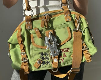 Vintage George Gina Lucy GGL Heartquake Cargo Bag Y2k Multi Pocket