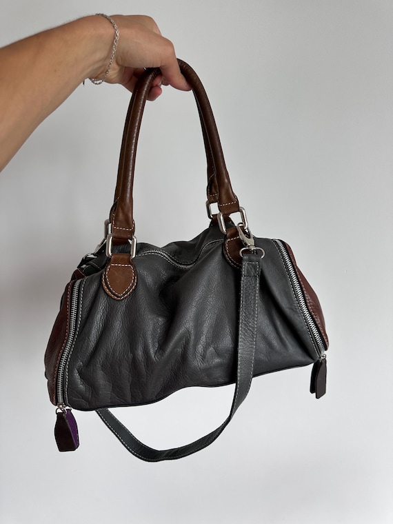 Vintage Luxury Designer Genuine Leather Bag Men’s Casual Formal Old Money Made In Italy Archive 90s Retro Fashion Y2K