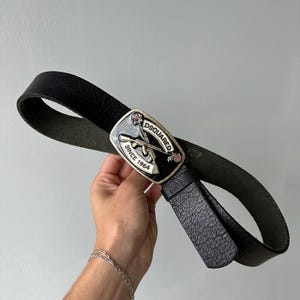 Dsquared2 Vintage Closet デニムベルト DSQUARED² RARE RUNWAY LEATHER BELT & HARNESS WASHED BLUE