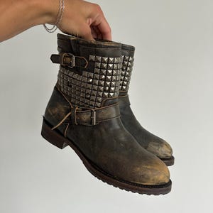 靴 archive DIESEL Studs Leather Boots Diesel Shoes Men - Etsy