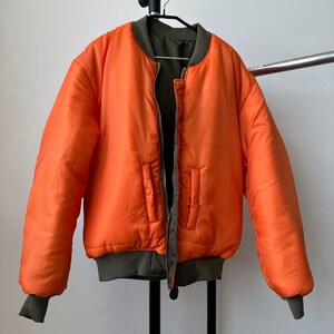 OG Fostex Garments MA-1 Flight Intermediate Olive Nylon Army Boxy Flyers Bomber Jacket Men’s Size XL Vintage 90s 00s Kanye West Style image 13