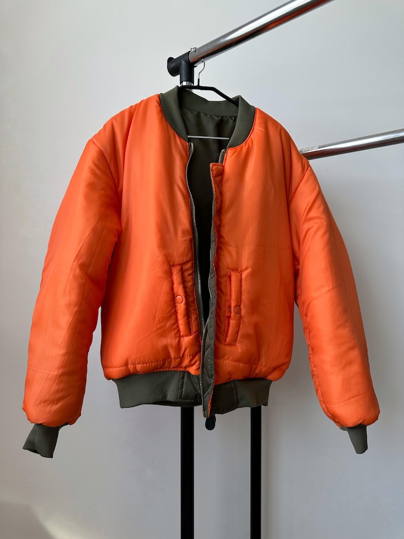 OG Fostex Garments MA-1 Flight Intermediate Olive Nylon Army Boxy Flyers Bomber Jacket Men’s Size XL Vintage 90s 00s Kanye West Style image 13