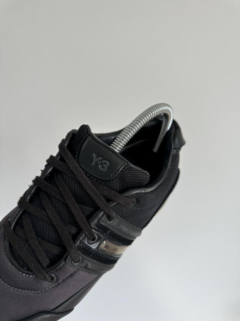 Yohji Yamamoto Y-3 Adidas Sprint Black Low Top Sneakers Men’s Size 7,5 US Y2K Japanese Trainers Vintage Designer Streetwear Shoes image 10