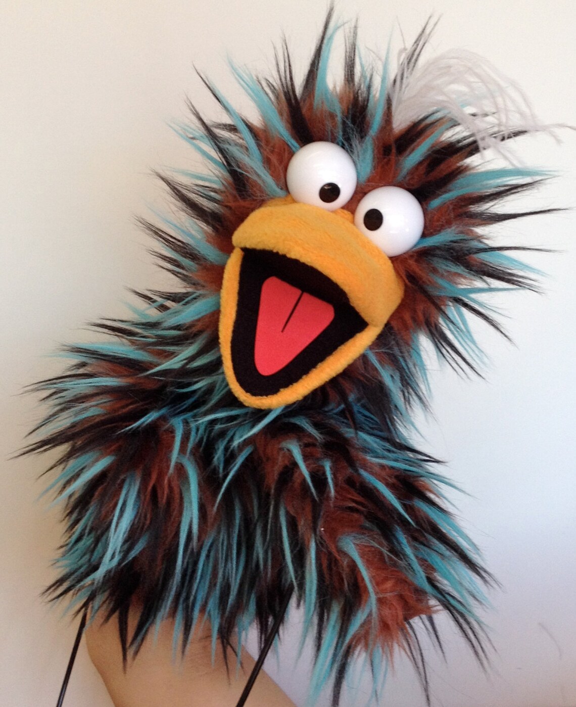 Bird Puppet Blue Stripe Etsy