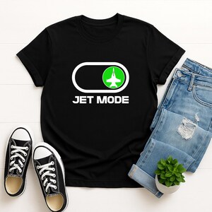 JET MODE T-Shirt | Funny Jet Slider Tee &quot;Mode On&quot; | Fighter Plane Shirt for Toddler, Youth & Adult | Aviation Gift, Pilot Inspired