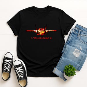F-35A Lightning II T-Shirt – Red -Stealth Fighter Jet Shirt for Toddler, Kids & Adults – Military Plane Gift, Vector Aircraft Tee, Aviation