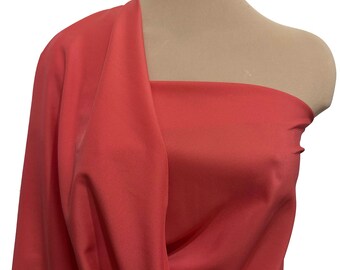 Stretch Polyester Lining Fabric Coral.. 45" ... mechanical stretch  Used for lining garments, home decor, crafts, costumes