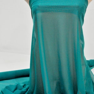 Power mesh stretch fabric, semi sheer, 4 ways stretch.. Jade Green  . 58 &quot; wide.. dance, pageant, formal, costume,