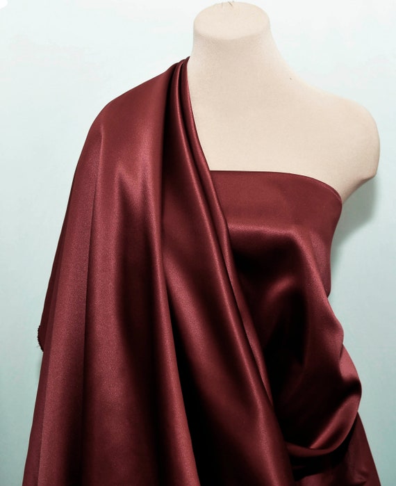 Ultra Burgundy Duchess Satin Fabric