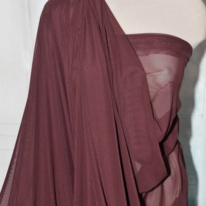 Power mesh stretch fabric, semi sheer, 4 ways stretch.. Burgundy   . 58 &quot; wide.. dance, pageant, formal, costume,By the yard