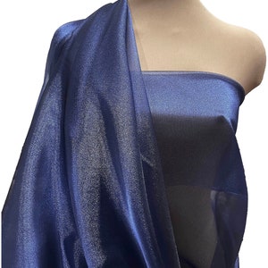 Iriserende Crystal Organza stof Royal Blue 45&quot; brede pure..optocht jurk rokken, formals, ambachten, bruiloft, home decor