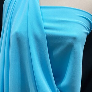 Crepe Georgette Fabric Turquoise 1142   semi sheer sold by the yard 58&quot; wide for weddings, dresses or home decor