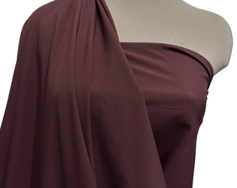 Mechanical Stretch Polyester Lining Fabric BORDEAUX   .. 60" ... used for lining garments, light weight clothing , crafts