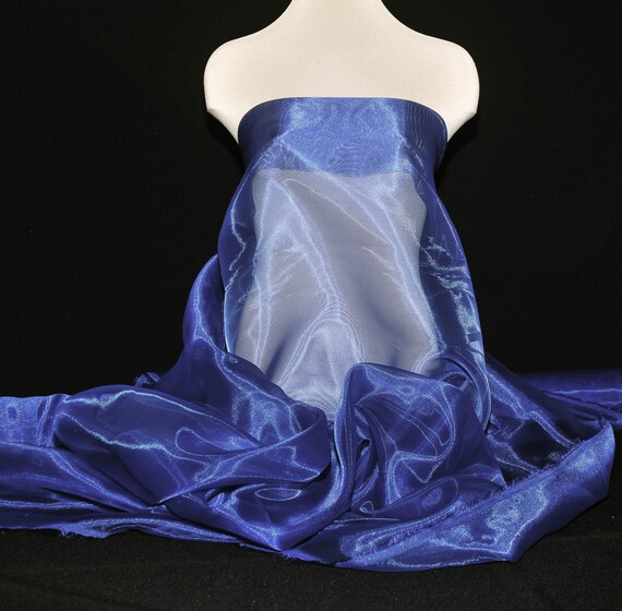 Iridescent Organza Fabric 60 Wide Sheer Royal Blue Etsy
