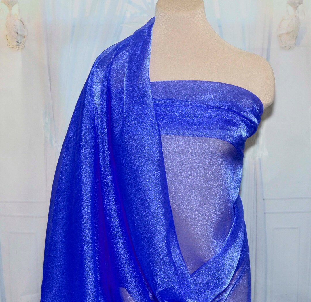 Sparkle Organza Fabric Royal Blue 45 Wide Sheer ..pageant Dress Skirts