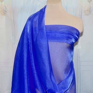 Sparkle Organza fabric Royal blue  45&quot; wide sheer ..pageant dress skirts, formals, crafts, wedding, home decor