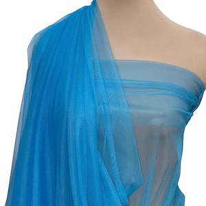 Poly Mesh TURQUOISE sheer, soft hand, stretches, BTY clothing, wedding, curtains,. 58 &quot; wide.. dance, pageant, formal, costume, (REDUCED)
