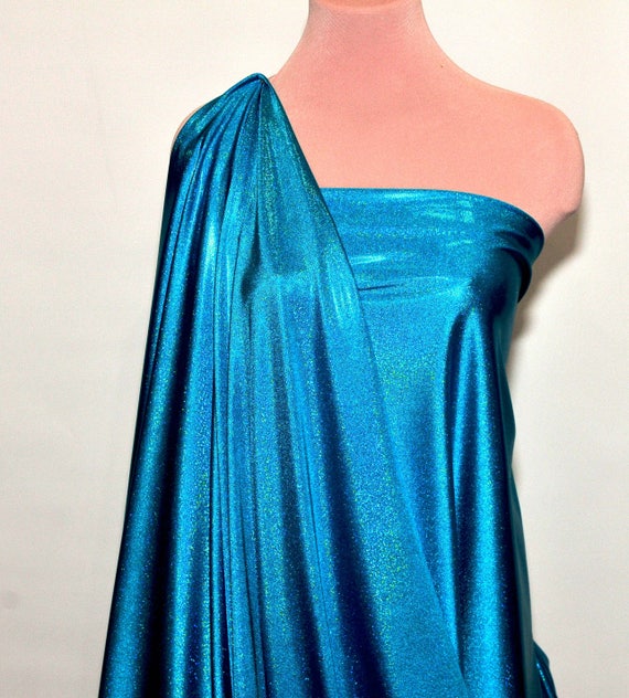 MYSTIQUE SPANDEX SPARKLY JEWELS ROYAL//ROYAL STRETCH DANCE GYMNASTICS 58/" BTY