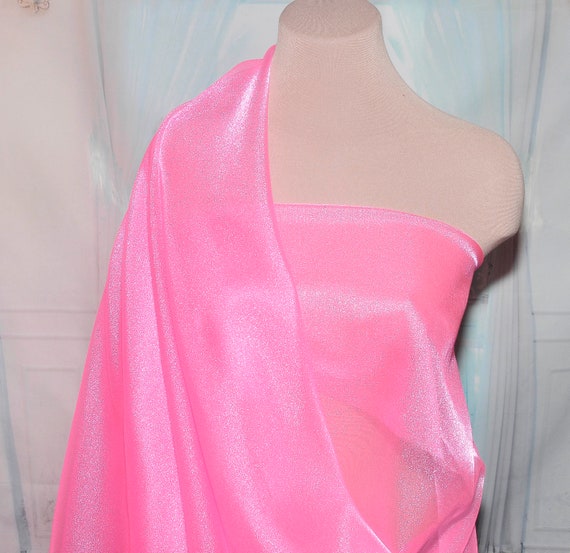 Sparkle Organza Fabric Neon Pink 45 Wide Sheer ..pageant | Etsy