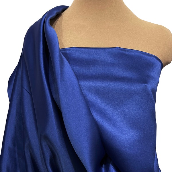 Duchess satin Fabric 60" wide Royal blue 1148 .. bridal, formal, pageant, suits , home decor, pillows, crafts . bridesmaid dress (REDUCED)