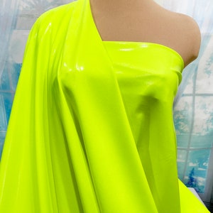 NEON Mystique Spandex Fabric  Neon Yellow  dance -skate- gymnastics -twirl - pageant -BTY- cheer bows
