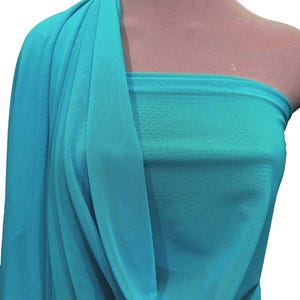 Power mesh stretch fabric, semi sheer, 4 ways stretch..  ARABIAN BLUE    . 58 &quot; wide.. dance, pageant, formal, costume,