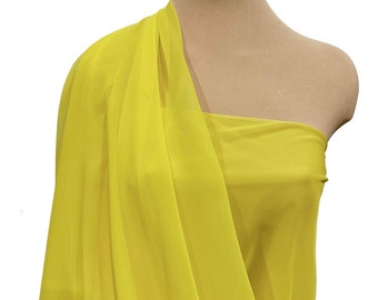 Yellow Chiffon fabric 60" wide sold by the yard.. formal..pageant...bridesmaids gowns..decor..curtains