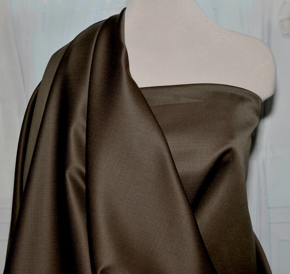 Wool Sateen W/cashmere Fabric CHOCOLATE 