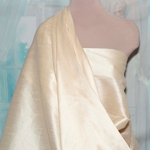 Dupioni  Silky Shantung Polyester Fabric Champagne  . wedding .crafts .suits .dresses..home decor, curtains, pillows