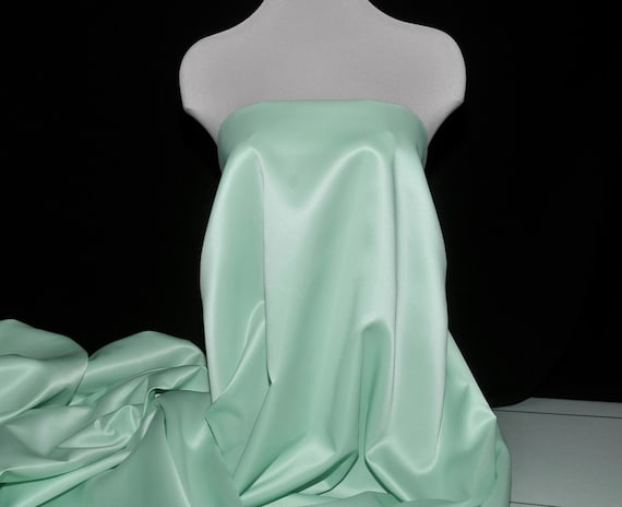 SATINY Blue//green dressy type Fabric Doll Dresses 45/" W Sold by the 1//2 YARD