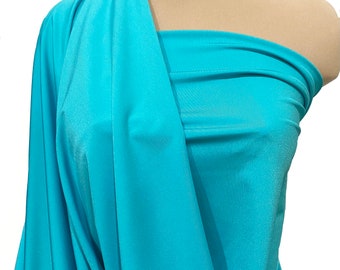 Milliskin Spandex  Fabric TEAL  4 way stretch... dance, pageant, gymnastics, costume, formal wear.. by the yard