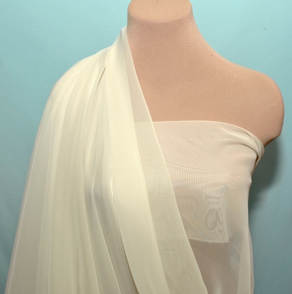 Chiffon poylester 60" fabric Oyster ...1 yard... formal, wedding, curtains, crafts, bridesmaid dress.. flower girl dress..