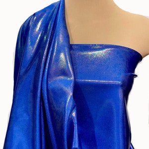 Mystique Prismatic ROYAL Rainbow  1 yard .. 54 inches wide, 4 ways stretch, leotards, pageant, formal wear, cheer bows , shorts