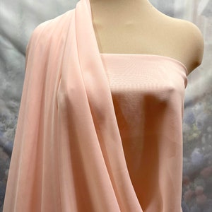 Hi-Multi Chiffon fabric Peach 4122  60&quot; wide sold by the yard.. formal..pageant...bridesmaids gowns..decor..curtains