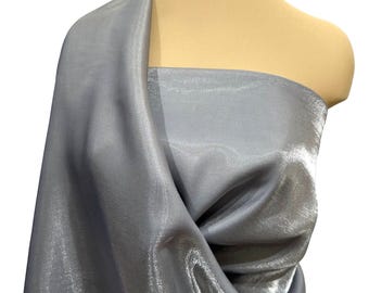 Liquid  Shimmer Satin  fabric SILVER  1 YD bridal, drapery. formal, costume,pageants, crafts ,decor
