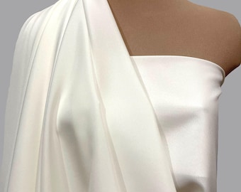 Pongee Polyester Lining Fabric OFF WHITE  .. 60" ... used for lining garments, home decor, crafts, costumes