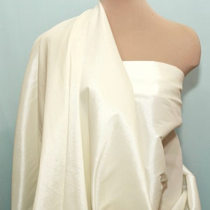 Stretch Taffeta fabric Ivory 105 / western wear, suits, dresses, formal , pageant, pants, crafts home decor 58&quot; wide