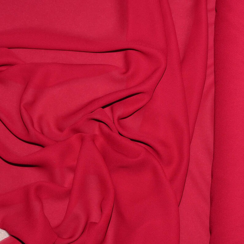 Double Fabric New Red semi sheer sold by the yard Etsy
