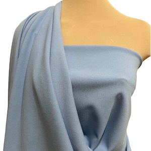 Stretch scuba .POWDER BLUE / 4 ways stretch   1 yard 58&quot; wide dresses, suits, pants jackets, soft hand and drape (REDUCED)