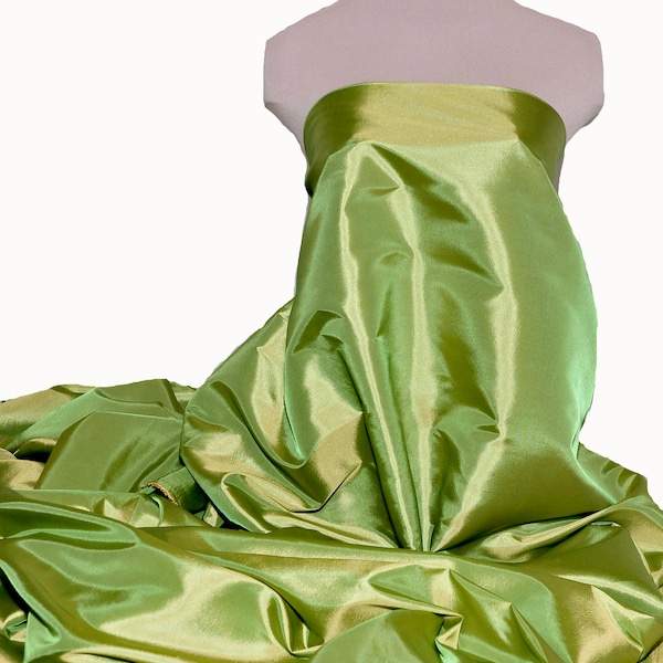 Cationic Taffeta iridescent Tissu 60" Lime 026..lining.. Robes... mariage... officiel... décoration à la maison. spectacle historique.. oreillers, arcs